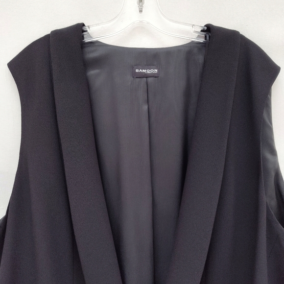 Samoon black vest sleeveless open US 22 plus size 52 business office career job - Picture 2 of 10